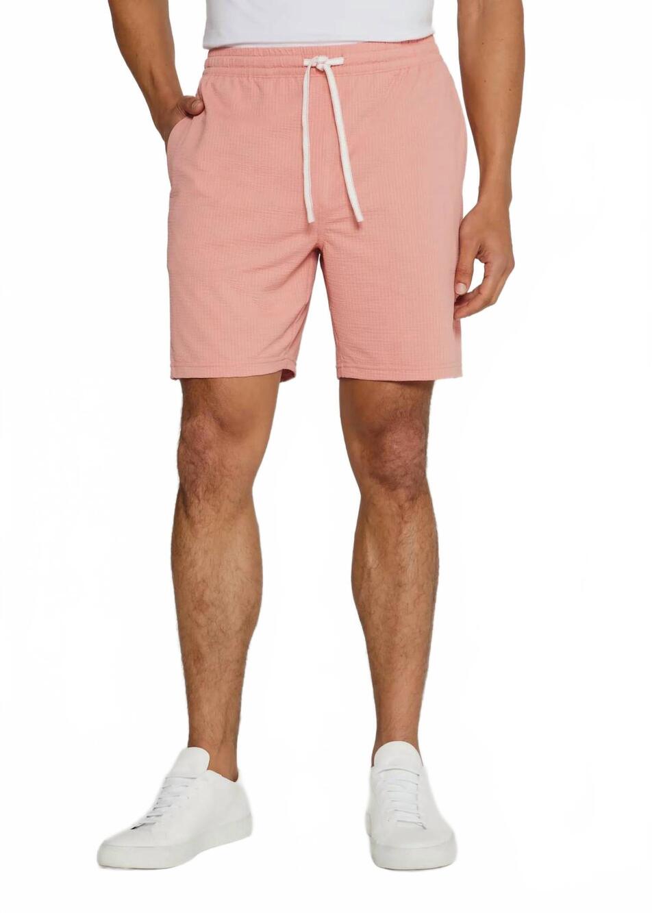 NEW 7DIAMONDS sutherland seersucker stretch swim trunk in pink